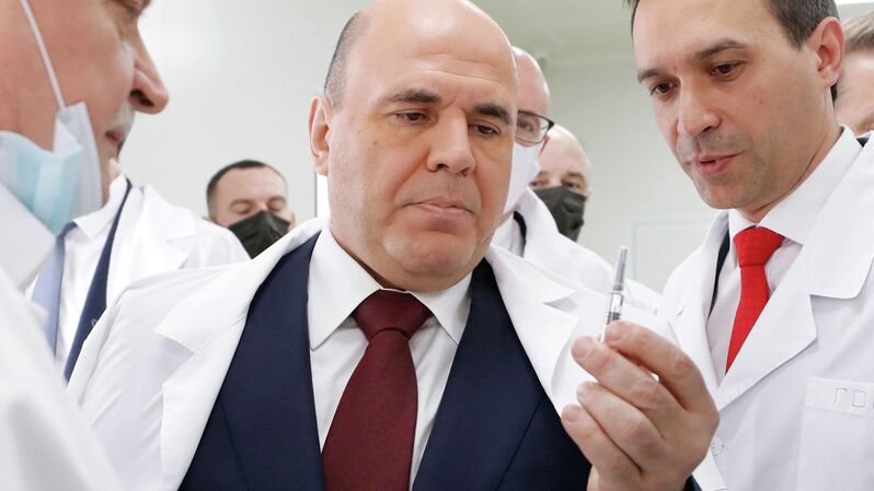Премьер-министр РФ М. Мишустин открыл линию розлива вакцины "ЭпиВакКорона" - Rossiya Segodnya, 800, 13.09.2021