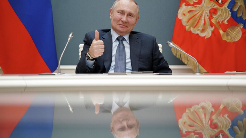 Президент РФ В. Путин с президентом Турции Р. Т. Эрдоганом дали старт строительству третьего энергоблока АЭС "Аккую" - Rossiya Segodnya, 800, 13.09.2021